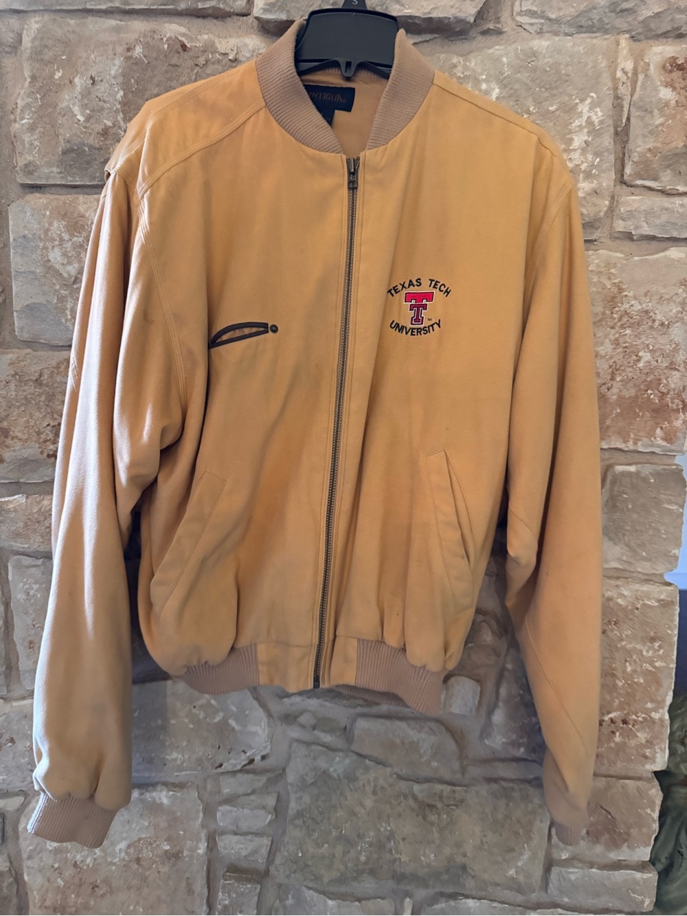 Texas Tech University Vintage Men’s Tan Bomber Jacket